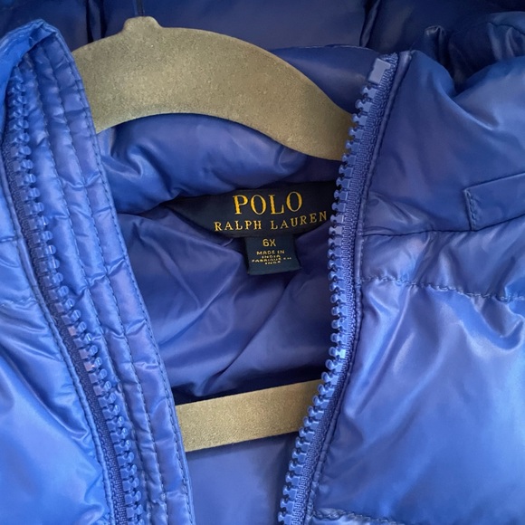 Polo Ralph Lauren Girls Puff Jacket with Ruffle Trim size 6x - Picture 3 of 5